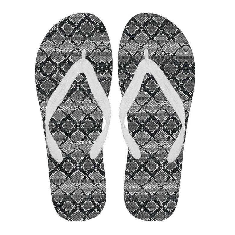 Python Skin Snakeskin Pattern Print Men & Women Flip Flops