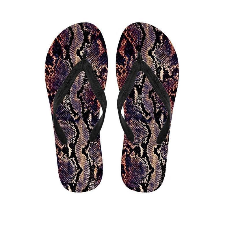 Python Snakeskin Print Men's Flip Flops