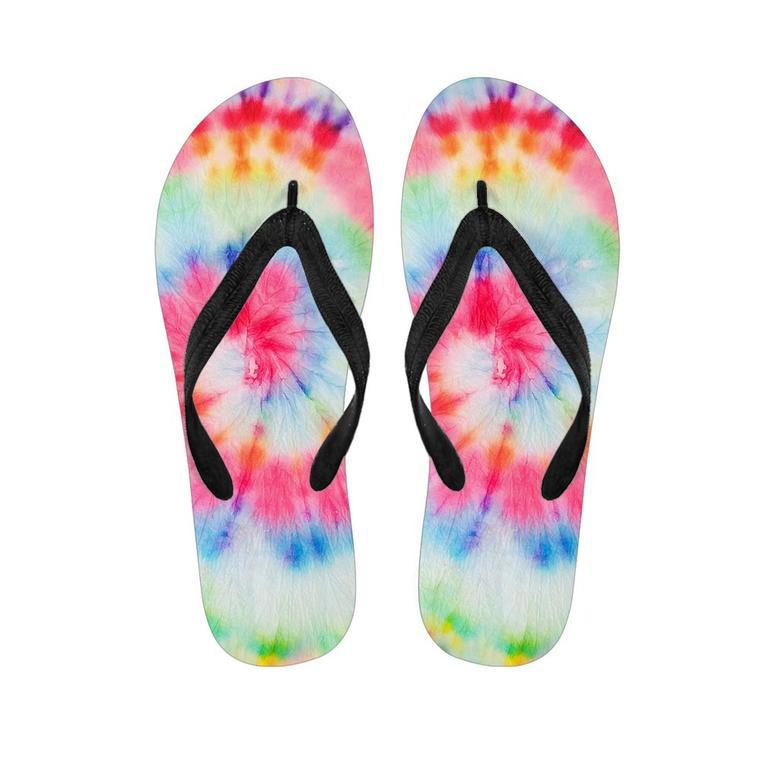 Rainbow Tie Dye Men's Flip Flops