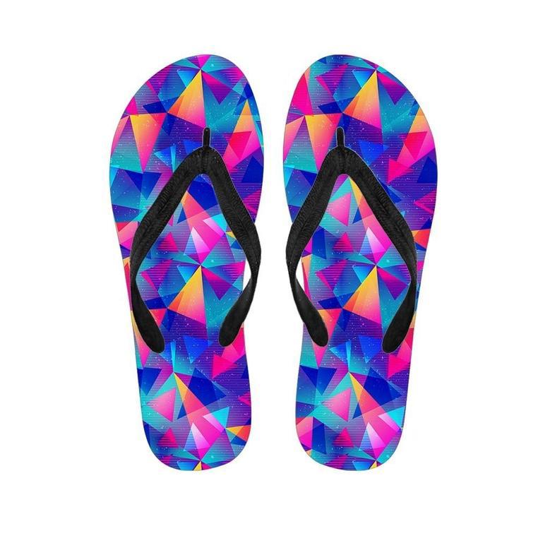 Rainbow Triangle Geometric Men's Flip Flops