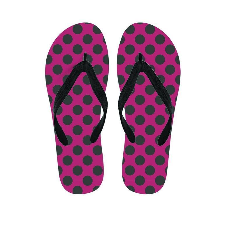 Red And Black Polka Dot Men's Flip Flops