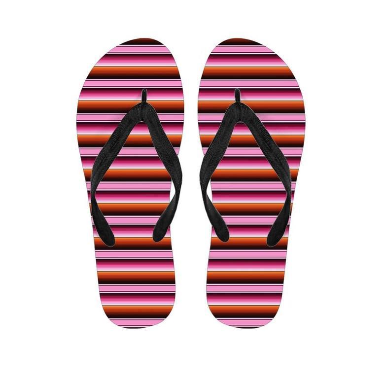 Red And Pink Mexican Baja Men's Flip Flops