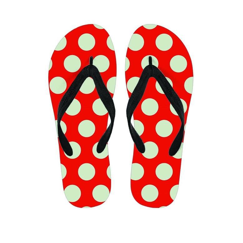 Red And White Polka Dot Men's Flip Flops