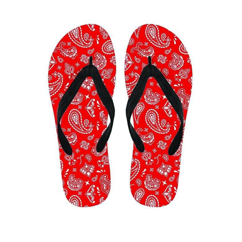 Red Bandana Men's Flip Flops