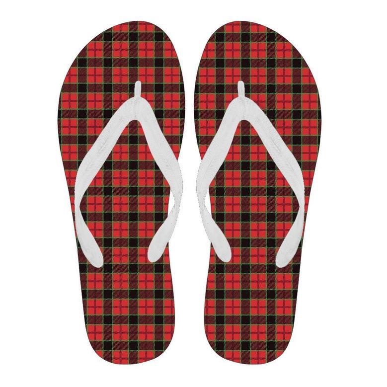 Red Plaid Scottish Royal Stewart Tartan Men & Women Flip Flops