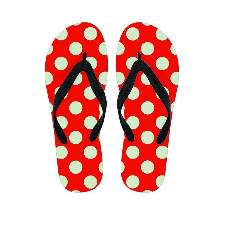 Red Polka Dot Men's Flip Flops