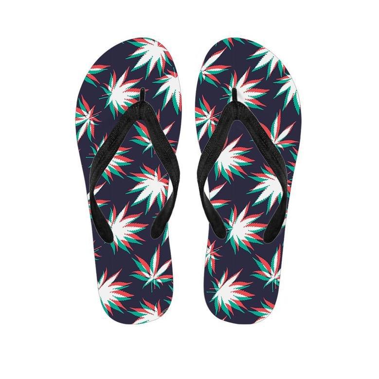 Reggae Leaf Psychedelic Men's Flip Flops