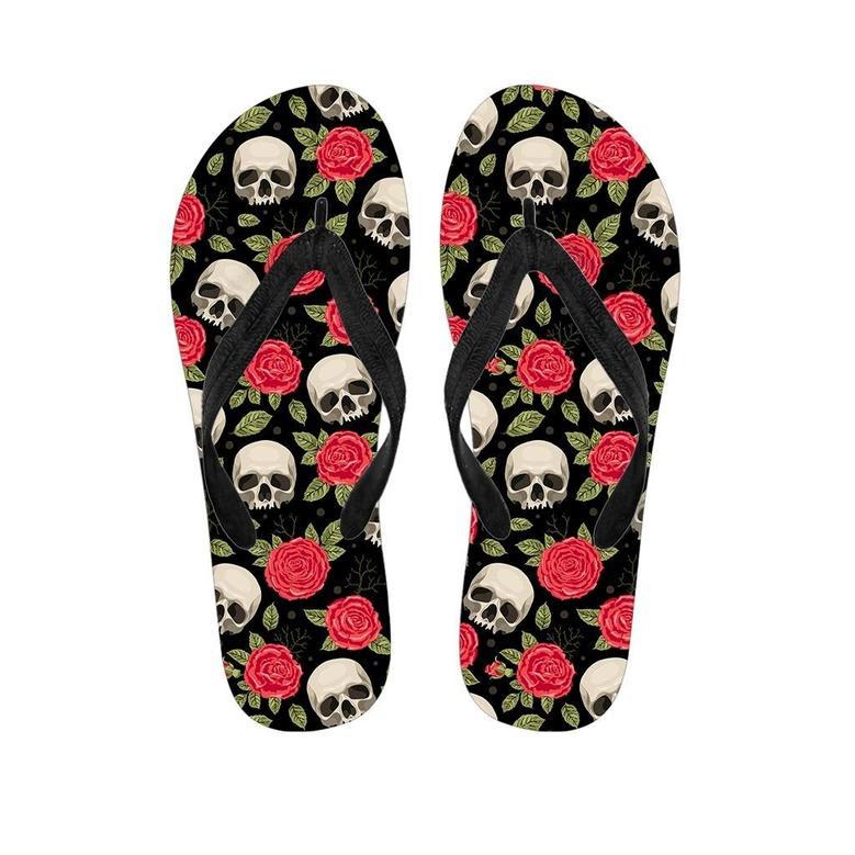 Rose Skull Men's Flip Flops