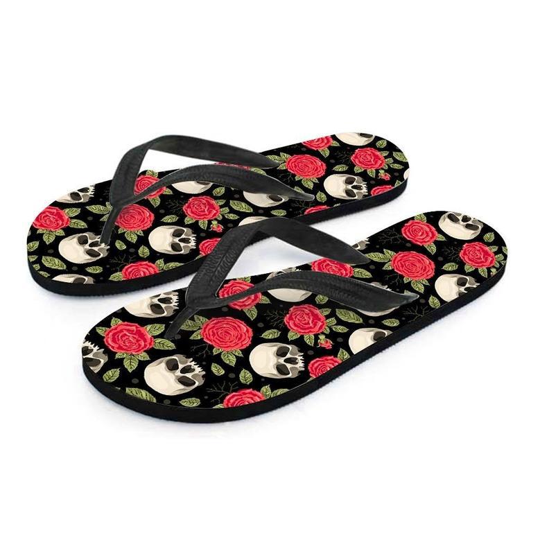 Rose Skull Men's Flip Flops