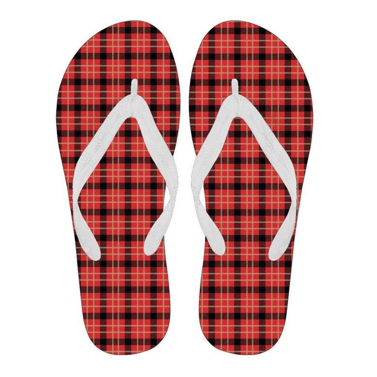 Royal Stewart Tartan Red Plaid Scottish Men & Women Flip Flops