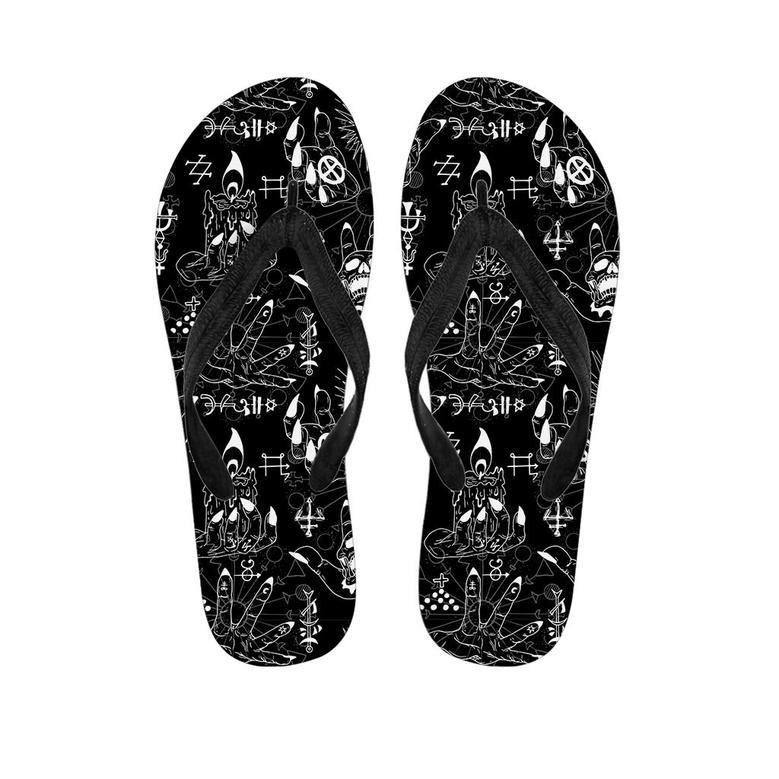 Satanic Gothic Witch Men's Flip Flops