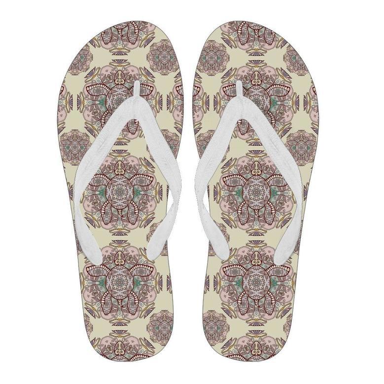 Sea Turtle Hawaiian Pattern Print Men & Women Flip Flops