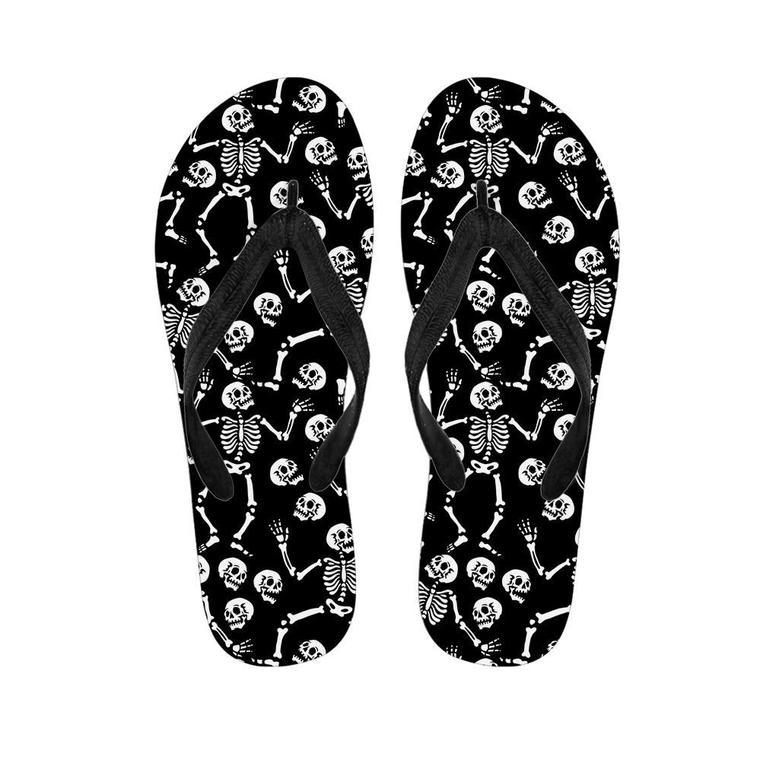 Skeleton Dancing Halloween Men's Flip Flops