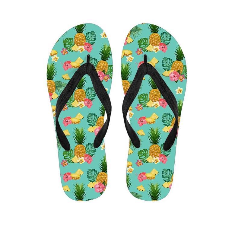 Slice Tropical Pineapple Print Men's Flip Flops