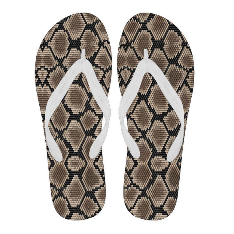 Snakeskin Python Skin Pattern Print Men & Women Flip Flops