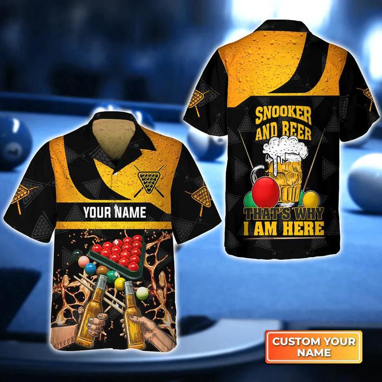 Snooker And Beer That's Why I'm Here Billiard Hawaiian Shirt, Billiard team shirt, Billiard shirt for men and women