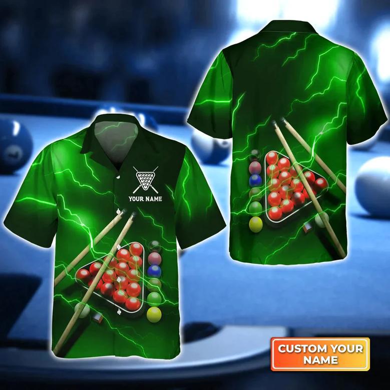 Snooker Thunder Lightning Hawaiian Shirt, Billiard team shirt, Billiard shirt for men and women