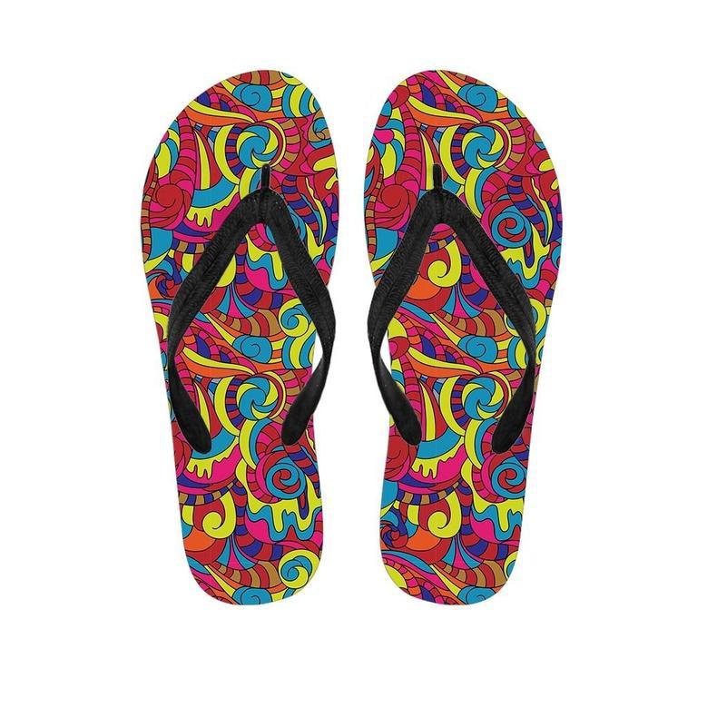 Stained Glass Psychedelic Trippy Men's Flip Flops