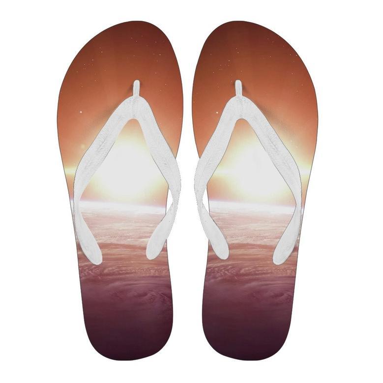 Sun Galaxy Space Earth Print Men & Women Flip Flops