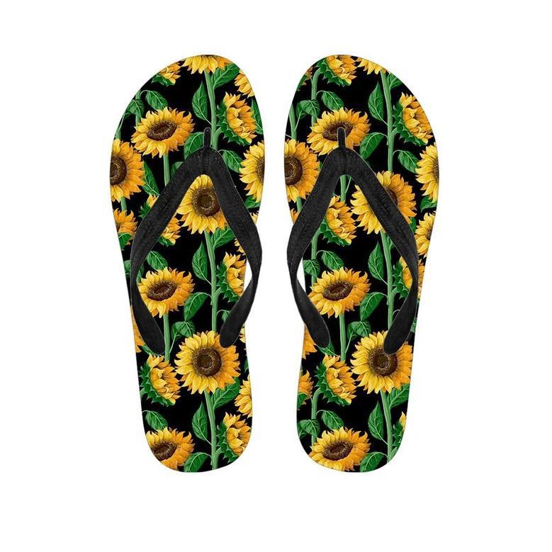 Sunflower Black Print Men's Flip Flops