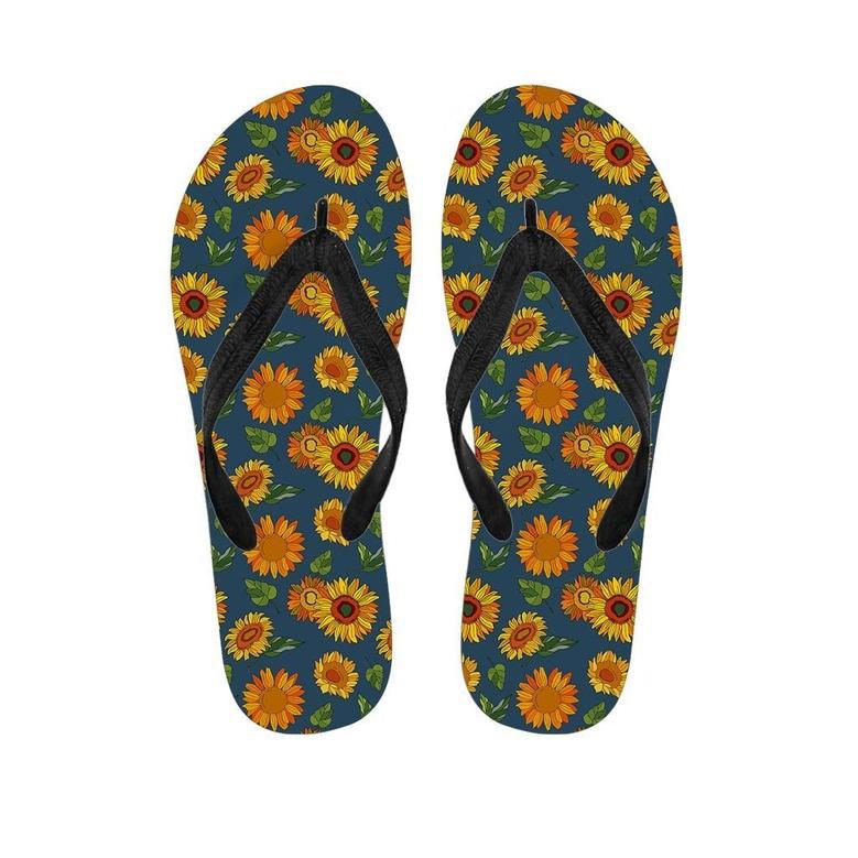 Sunflower Print Men's Flip Flops