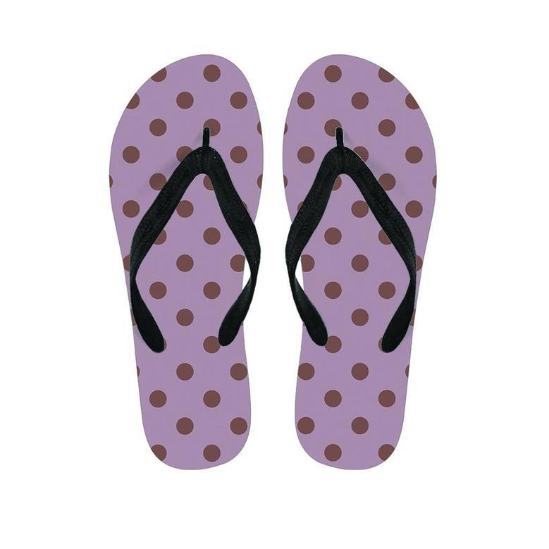 Tan And Brown Tiny Polka Dot Men's Flip Flops