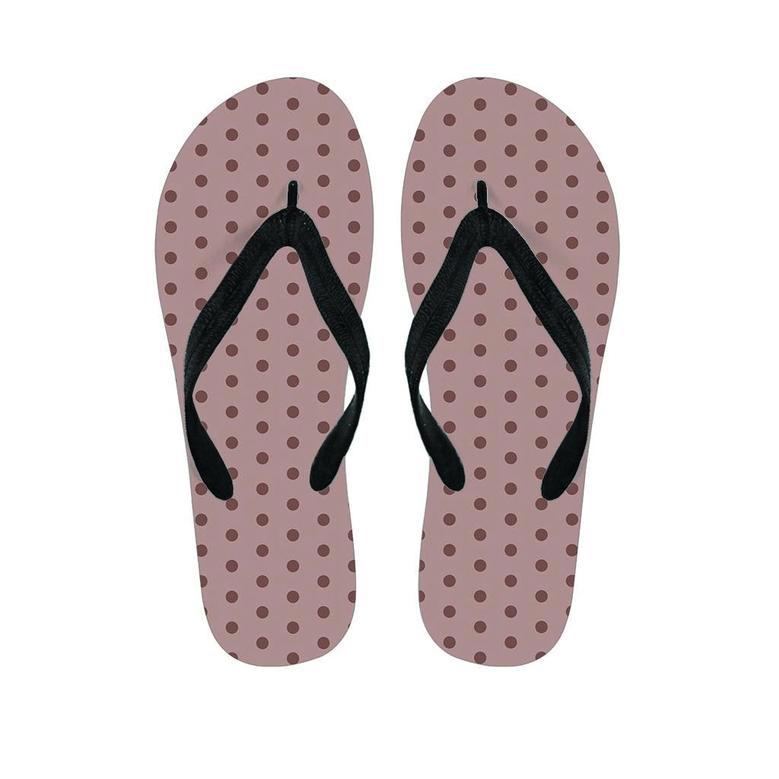 Tan Brown Polka Dot Men's Flip Flops