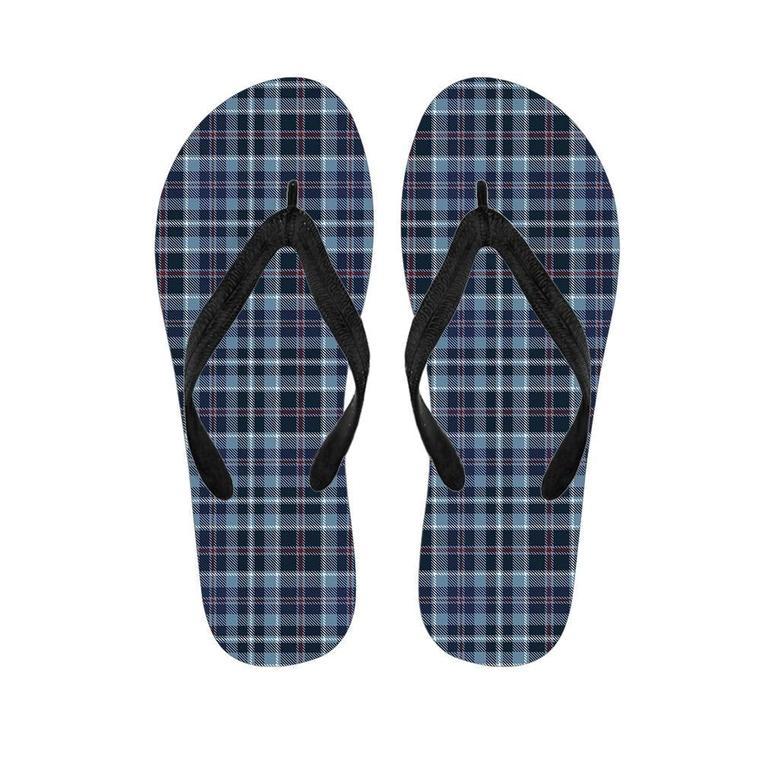 Tartan Blue Plaid Men's Flip Flops