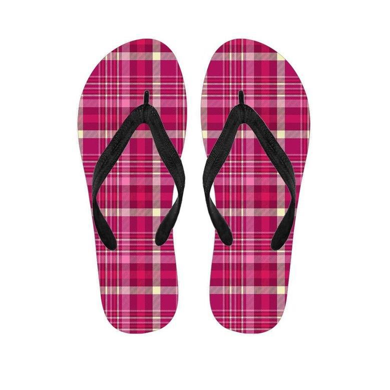 Tartan Pink Plaid Men's Flip Flops