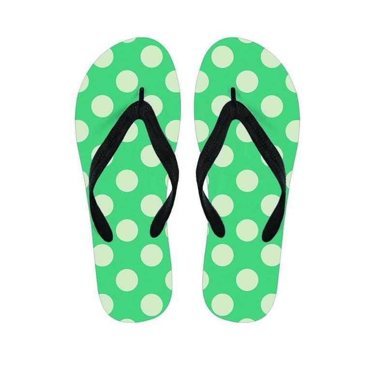 Teal Polka Dot Men's Flip Flops