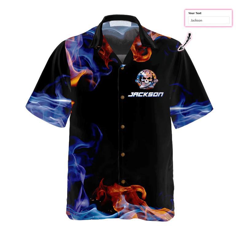 There Is No Crying In Bowling Just Lots Of Swearing Custom Hawaiian Shirt, Unique Flame Bowling Shirt, Gift for Bowler