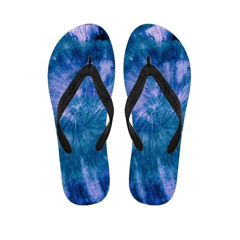 Tie Dye Blue Print Men's Flip Flops