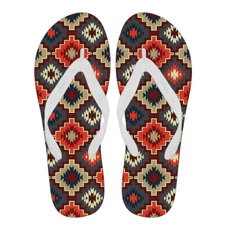 Tribal Indians Native American Aztec Navajo Print Men & Women Flip Flops