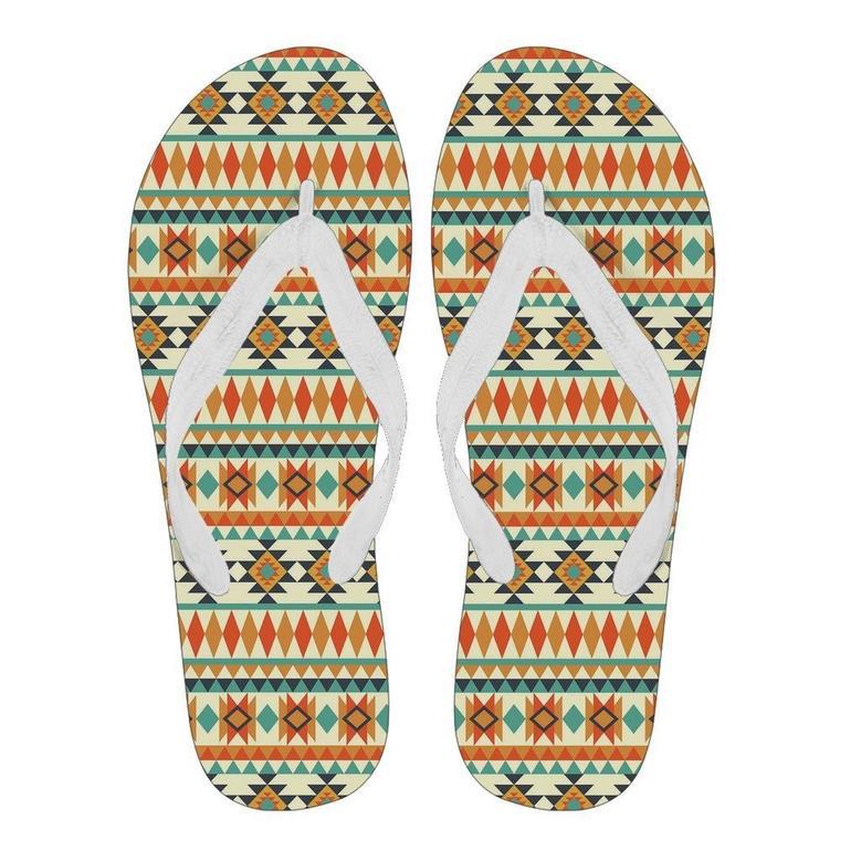 Tribal Native American Aztec Indians Navajo Print Men & Women Flip Flops