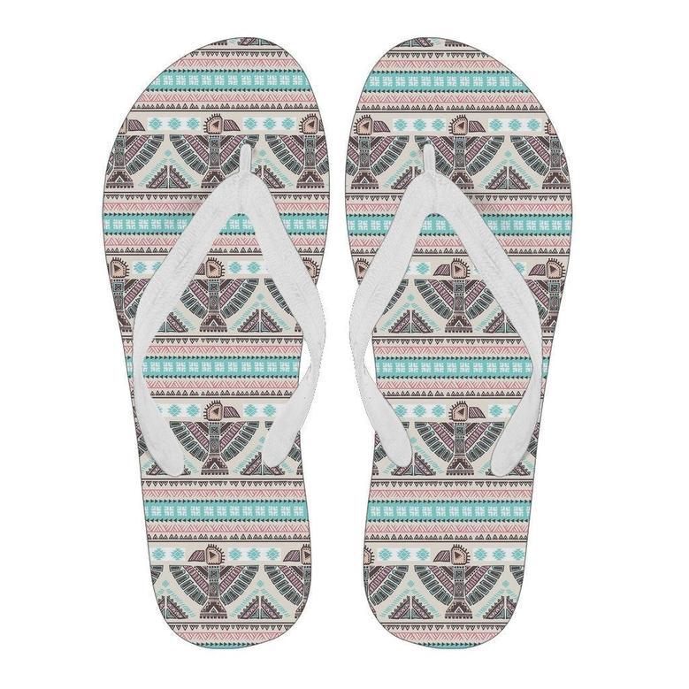 Tribal Native Indians American Aztec Navajo Print Men & Women Flip Flops