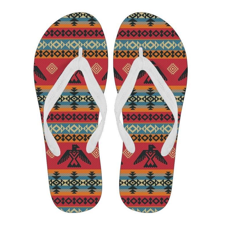 Tribal Navajo Native Indians American Aztec Print Men & Women Flip Flops