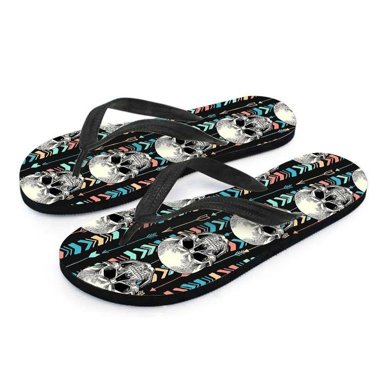 Tribal Skull Men's Flip Flops