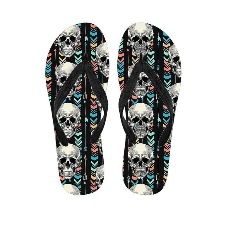 Tribal Skull Men's Flip Flops