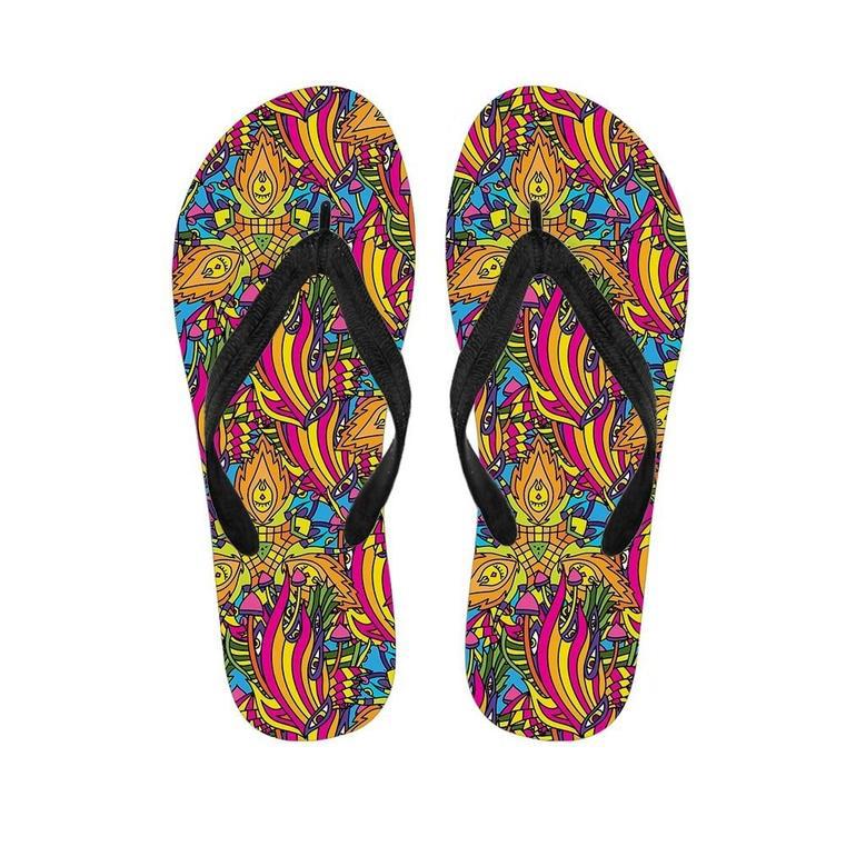 Trippy Hippie Flame Psychedelic Men's Flip Flops