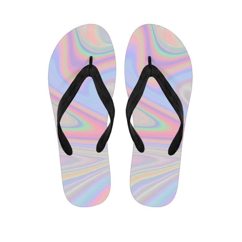 Trippy Holographic Men's Flip Flops