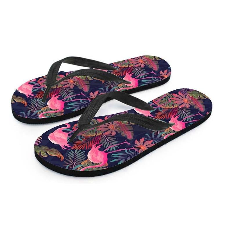 Tropical Flamingo Hawaiian Print Men's Flip Flops