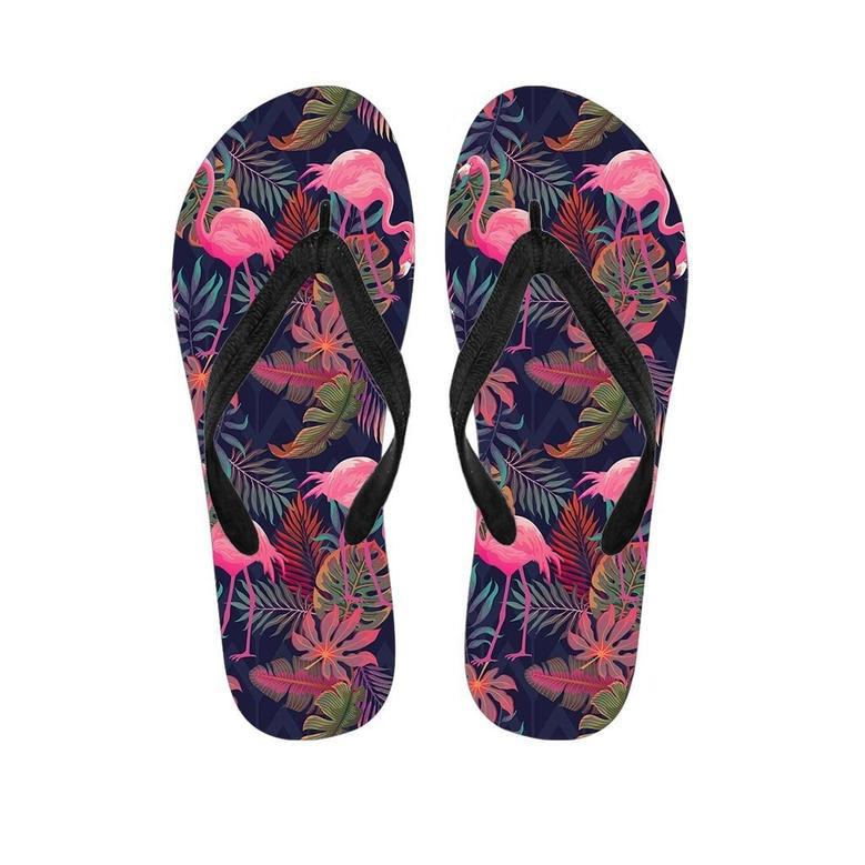 Tropical Flamingo Hawaiian Print Men's Flip Flops