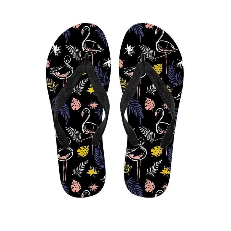 Tropical Flamingo Print Men's Flip Flops