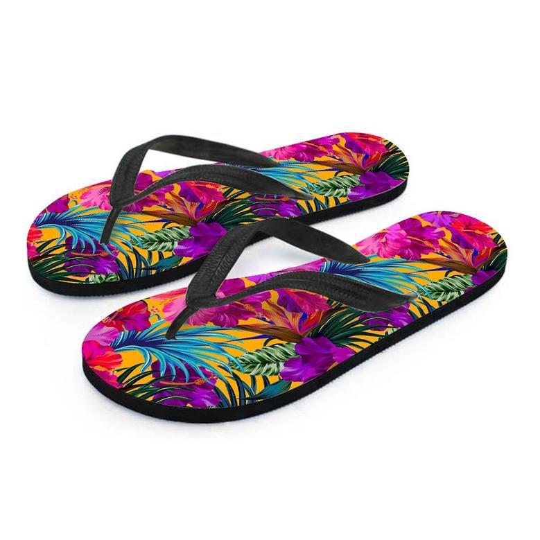 Tropical Hibiscus Flower Hawaiian Print Men's Flip Flops