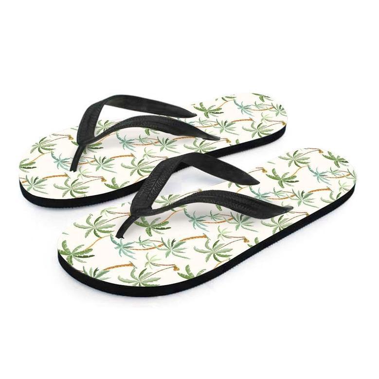 Tropical Palm Tree Hawaiian Print Men's Flip Flops