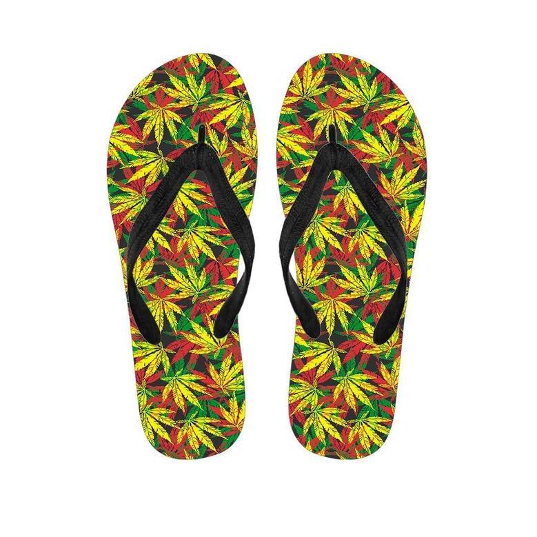 Tropical Reggae Leaf Men's Flip Flops