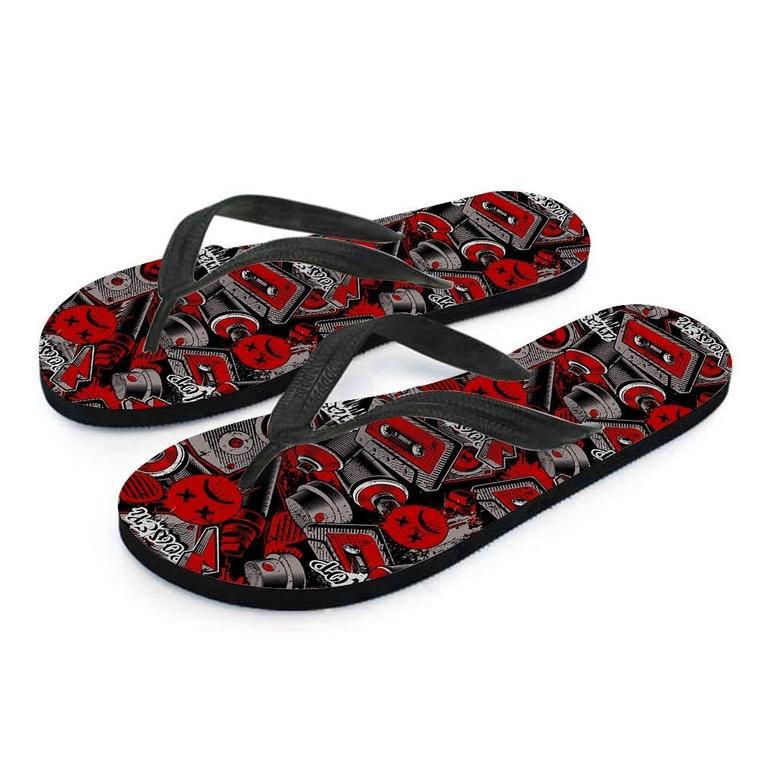 Urban Graffiti Hiphop Print Men's Flip Flops