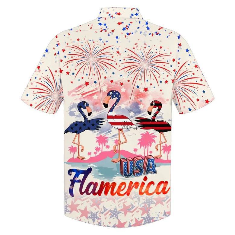 Usa Flamerica Hawaiian Shirt For Of Jul, Summer Flamingo Aloha Beach Shirt For Men And Womens