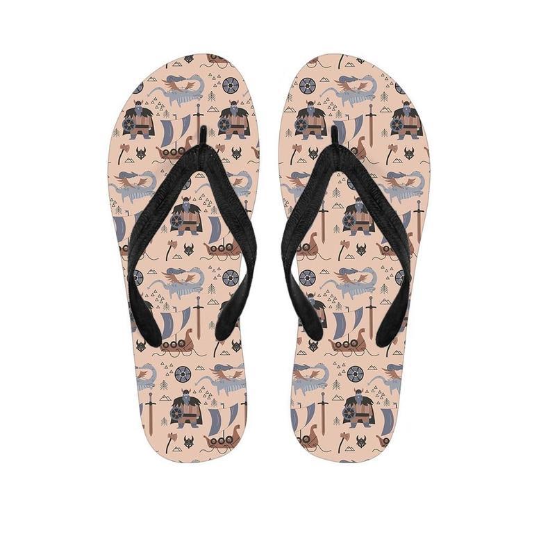 Viking Cartoon Norse Men's Flip Flops