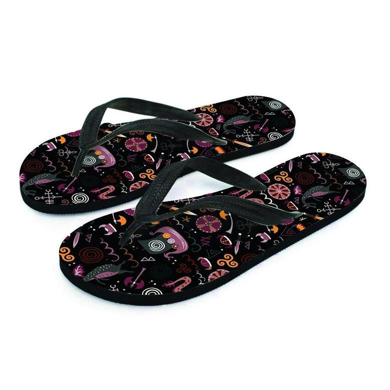 Viking Valhalla Cartoon Men's Flip Flops